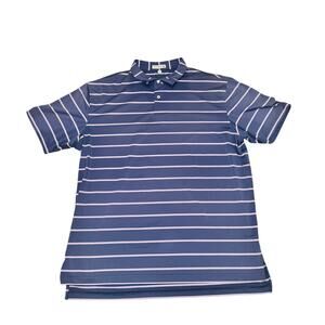Peter Millar Tour Fit Polo Shirt Men's Size XL Purple Light Purple Striped S/S